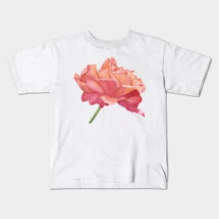 Dynasty Rose, floral watercolor painting Kids T-Shirt
